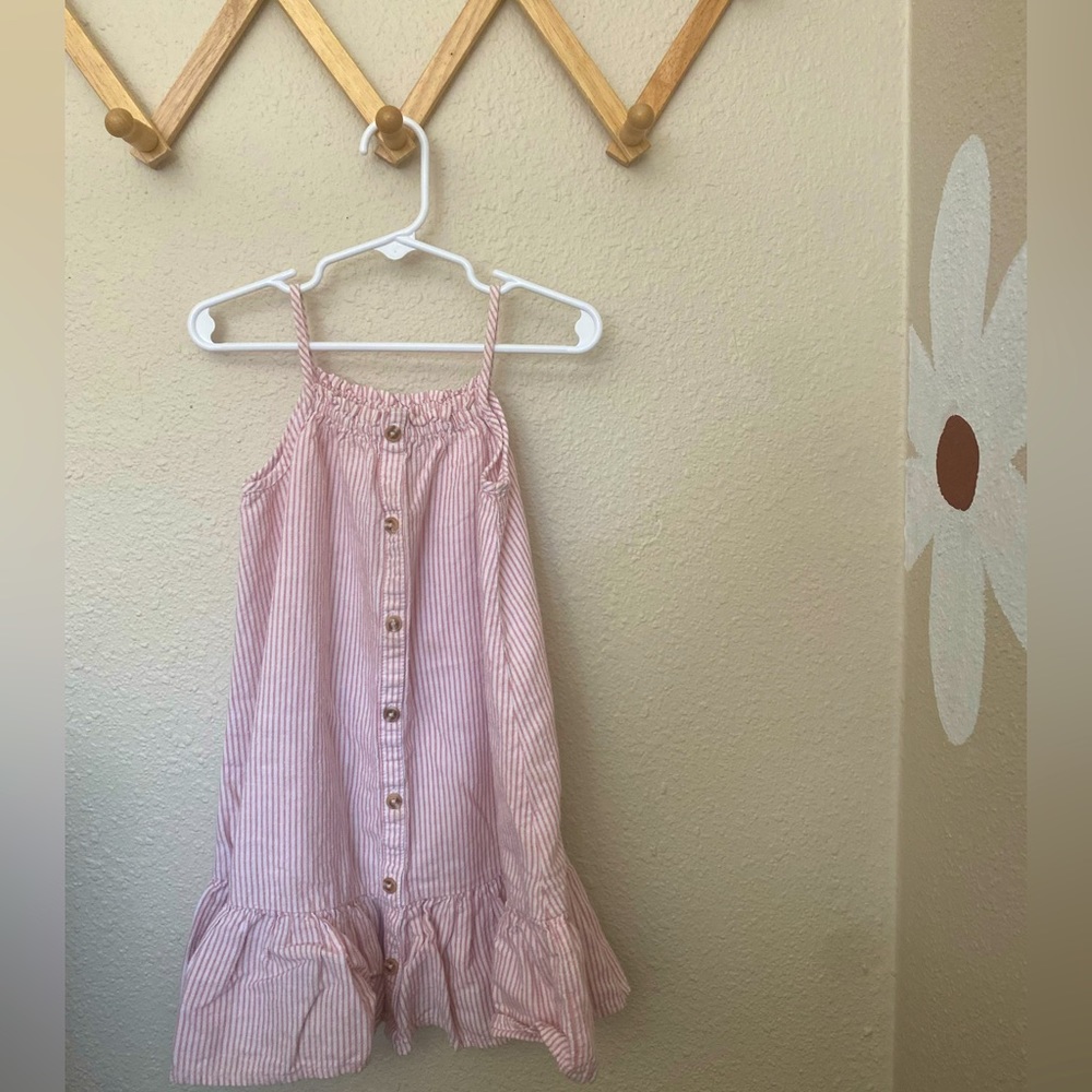 4T old navy pink & white pinstripe Sun dress